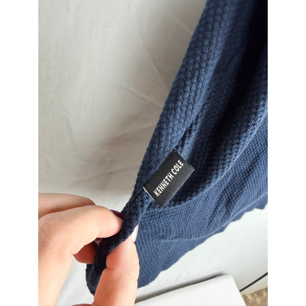 Kenneth Cole New York Mens Navy Blue XL Polo Shirt Textured Short Sleeve - Picture 12 of 15